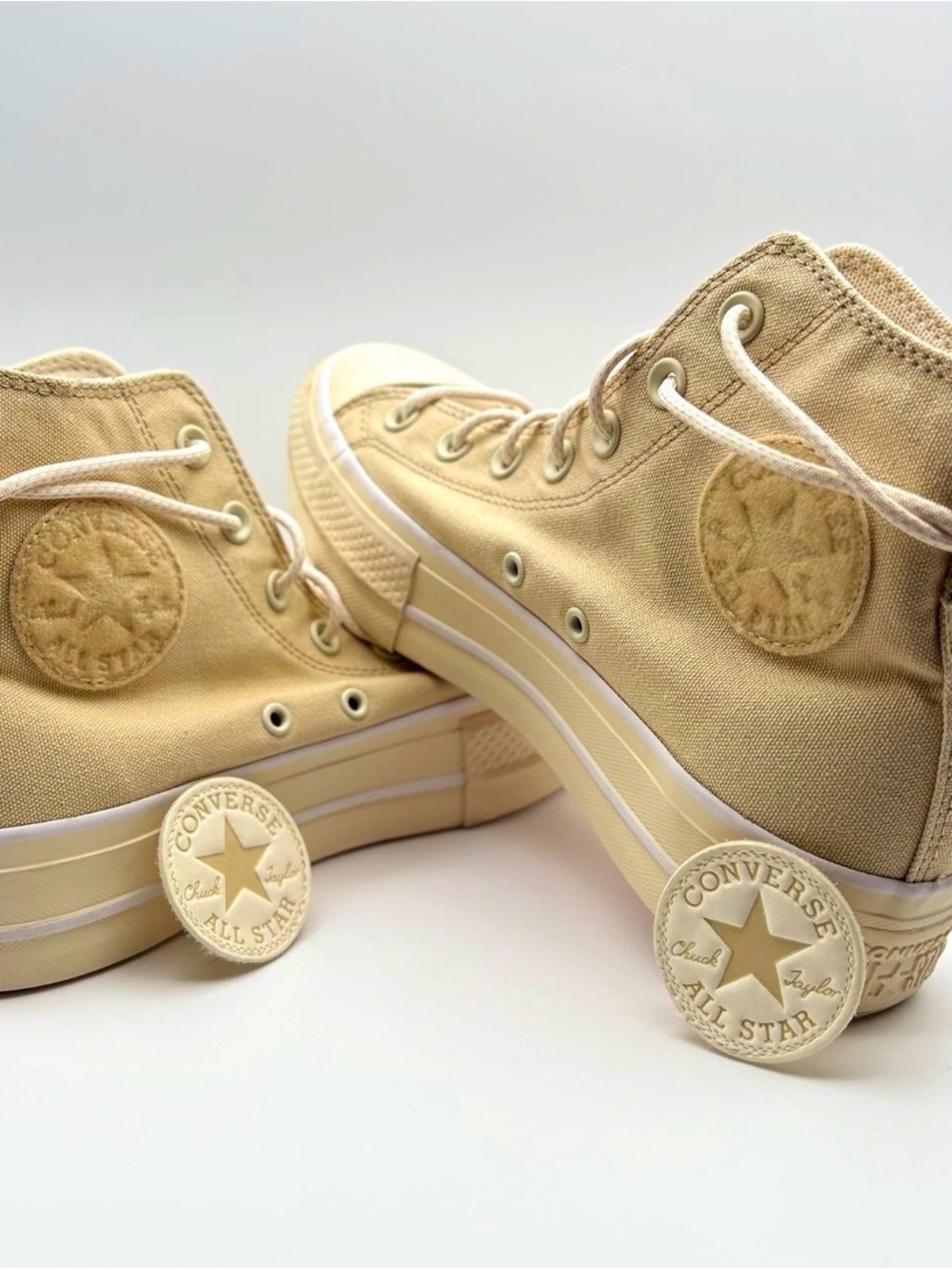 Converse High Top Sneakers in Beige